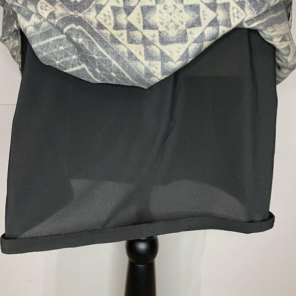 Alice + Olivia Womens Small Abstract A-Line Dress Navy Tan Rayon EUC - Picture 8 of 9